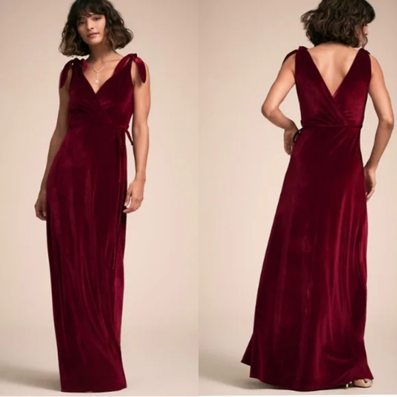 open lace back dress Tuckernuck Red Velvet Silk Haley Dress Red / 12